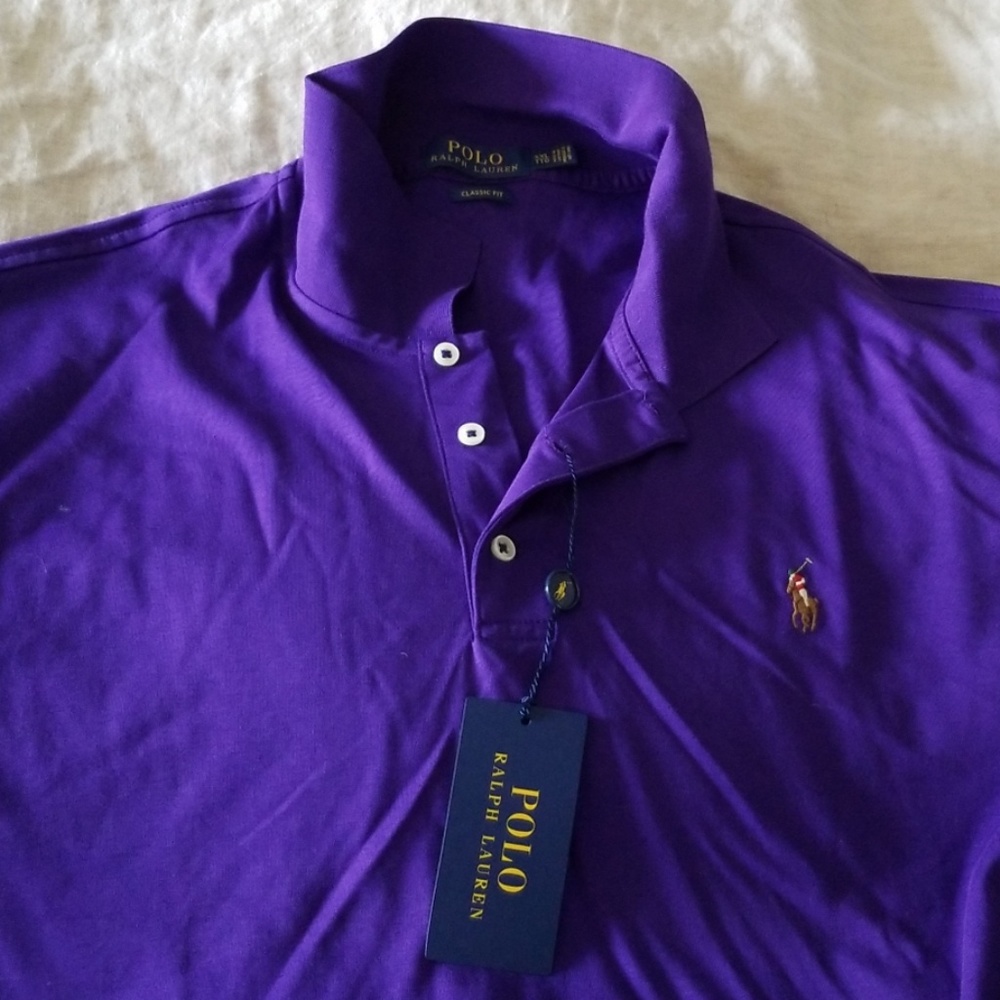 MENS POLO SHIRT RALPH LAUREN PURPLE XXL